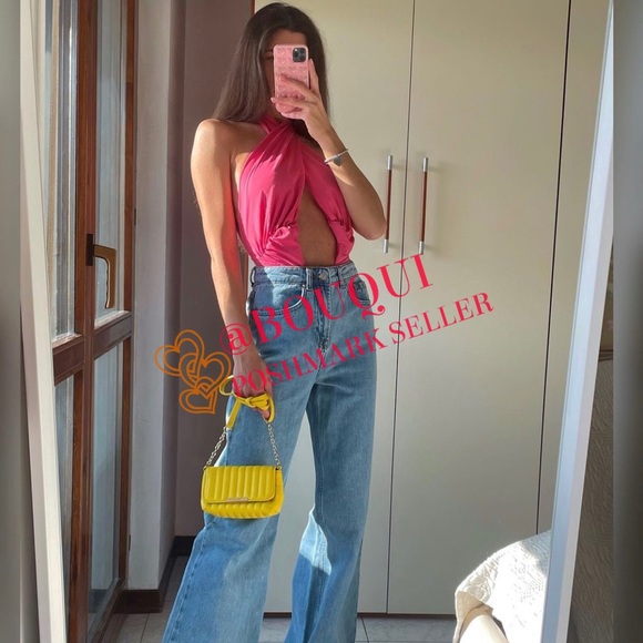 BLOGGERS FAV ZARA CUT OUT CHEST BODYSUIT TOP - Picture 4 of 7